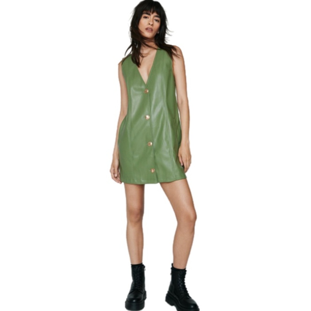 Like new green leather dress
